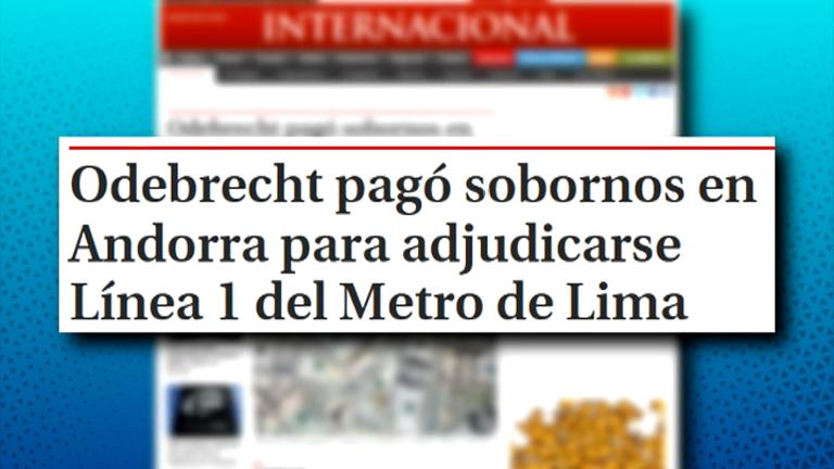 Un cas de corrupció en la construcció del metro de Lima, amb la d