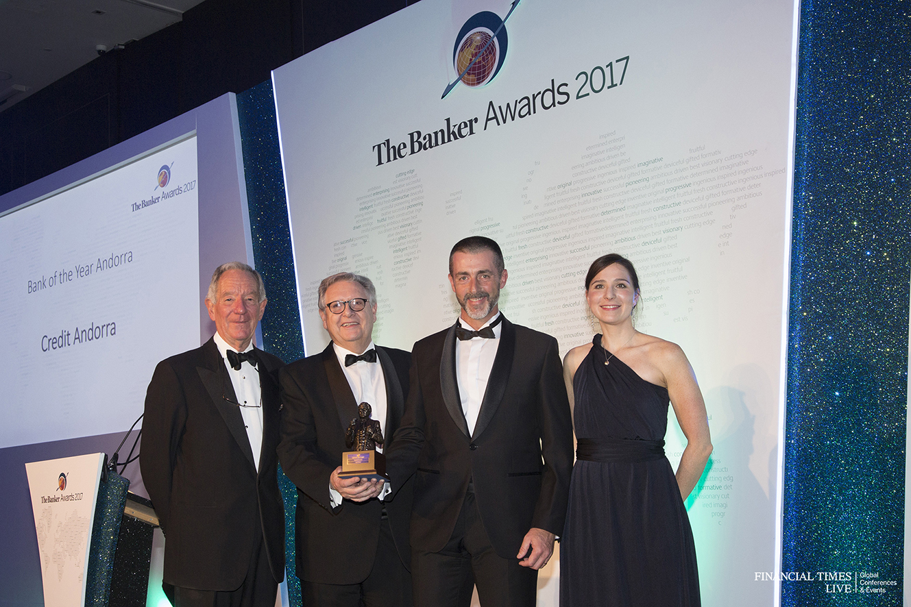 'The Banker' premia Crèdit Andorrà com a Banc de l'Any d'Andorra