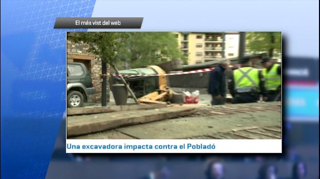 L'accident d'una excavadora al Pobladó és la notícia més vista a Andorra Difusió