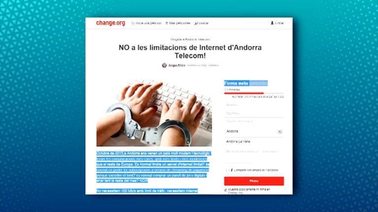 Es recullen signatures en contra de les limitacions d'Andorra Telecom a través de Change.org