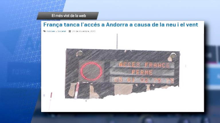 Les notícies sobre la nevada, el més vist a Andorra Difusió