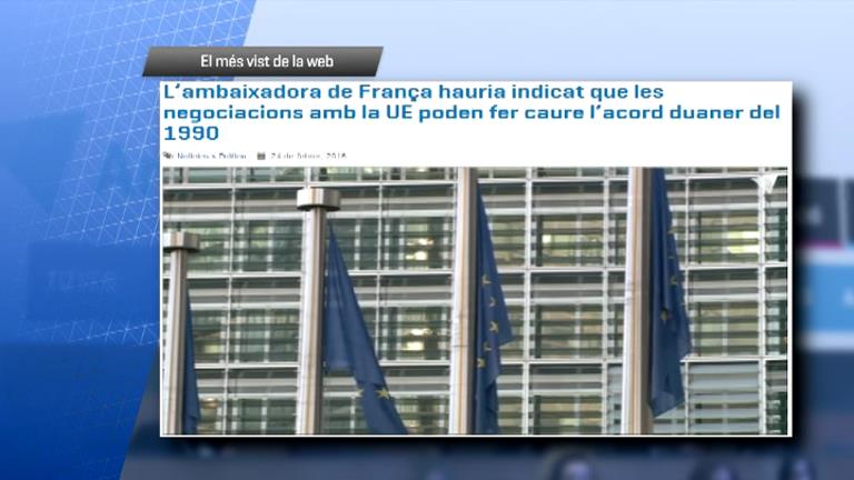 Les declaracions de l'ambaixadora de França sobre l'acord duaner, el més vist a Andorra Difusió