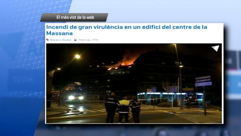 Les notícies i els especials informatius sobre l'incendi a la Massana, el més vist a Andorra Difusió