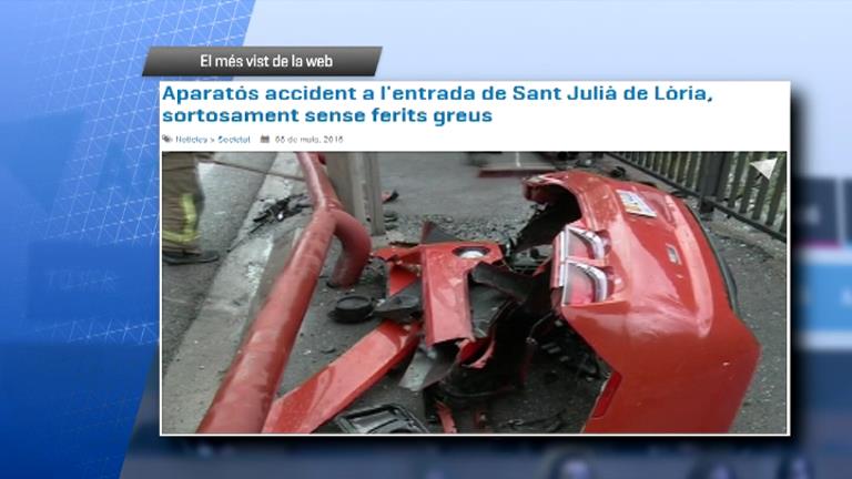 L'aparatós accident d'un Chevrolet Camaro, el més vist aquesta setmana a Andorra Difusió