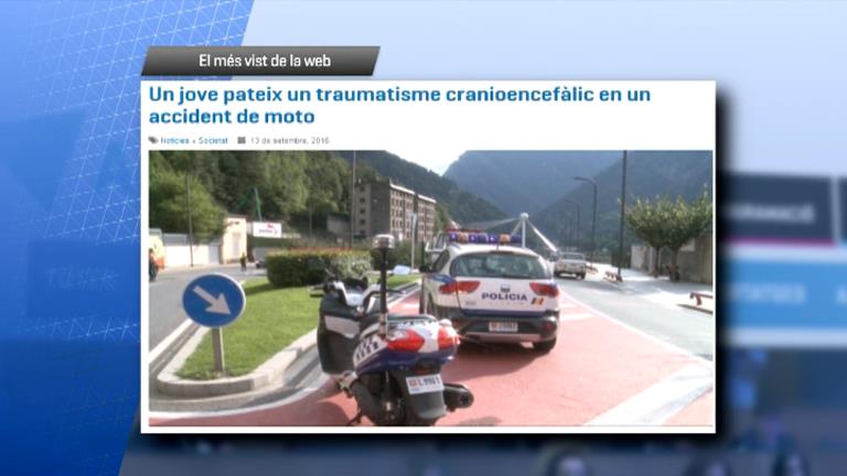 L'accident de moto de dos menors a Santa Coloma, el més vist de la setmana a Andorra Difusió