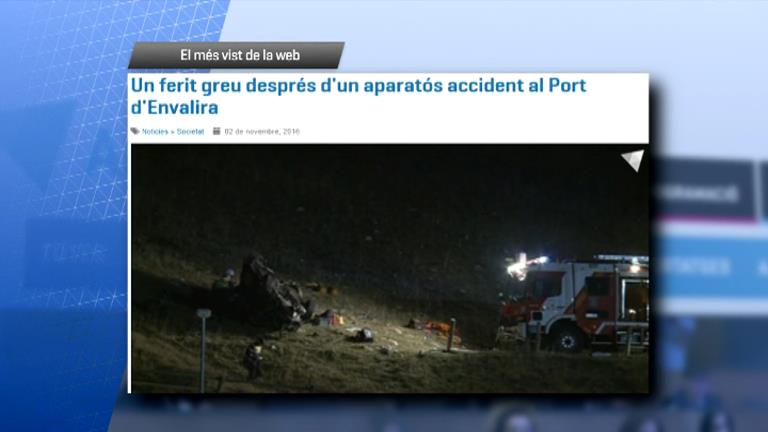 El greu accident al Port d'Envalira, el més vist de la setmana a Andorra Difusió