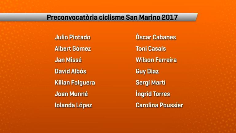 14 candidats per a les 6 places de ciclisme als Jocs de San Marino