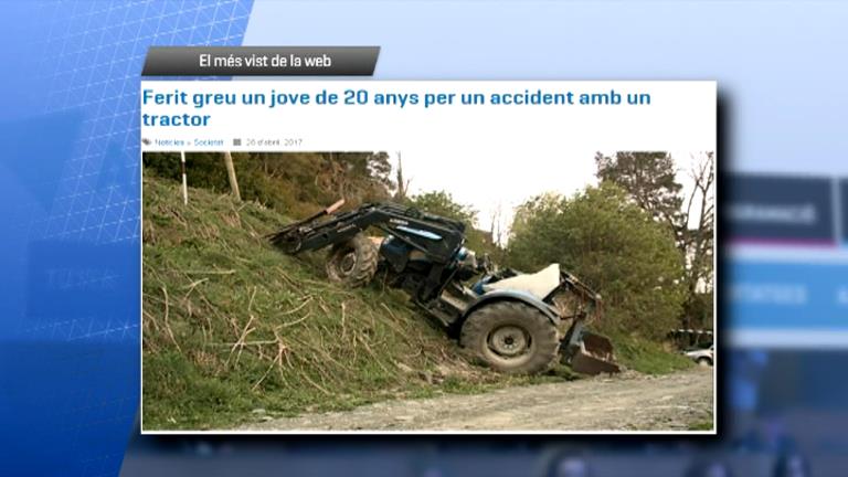 L'accident d'un jove amb un tractor, el més vist de la setmana a Andorra Difusió