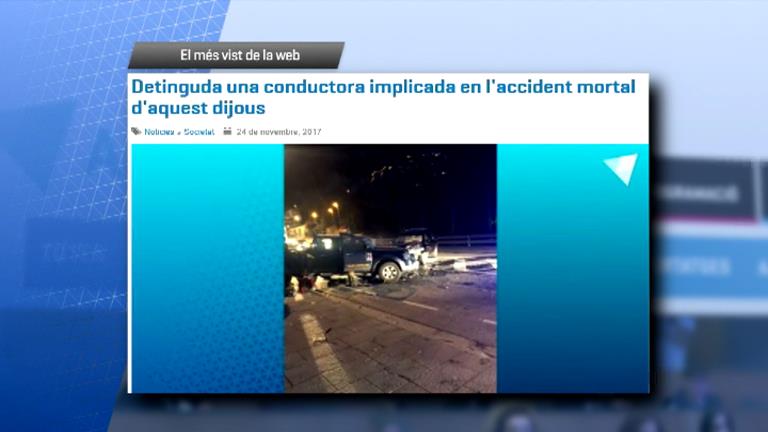 La detenció de la conductora implicada en l'accident mortal, el més vist de la setmana