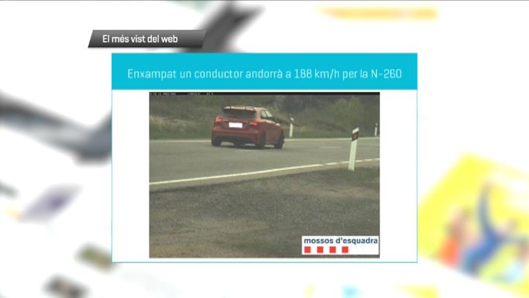 El conductor andorrà a 188 km/h per la N-260, el més vist de la setmana al web