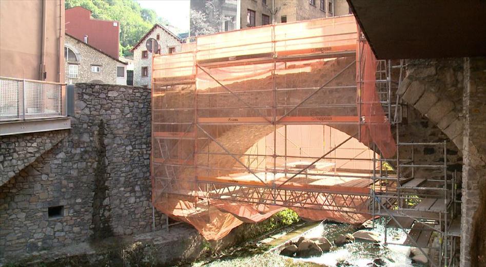 Han acabat les obres de restauració del pont d'Engordany. Han tin