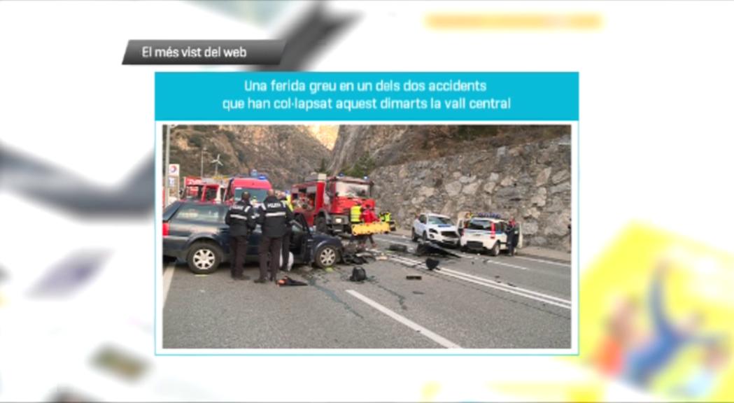 L'accident greu a la Margineda, el més vist de la setmana a Andorra Difusió