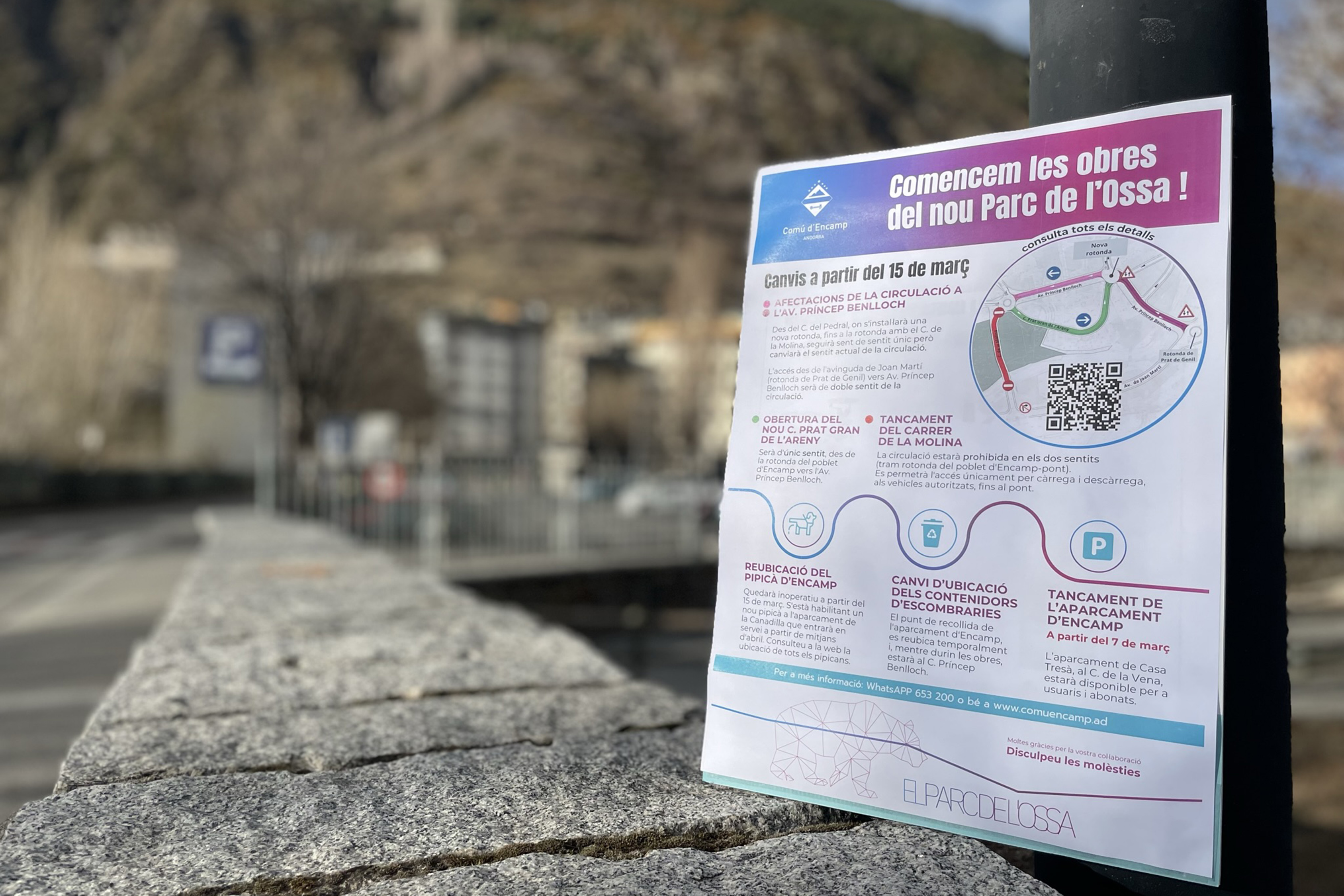 Adaptacions de la circulació a la zona del Prat Gran per l'inici de les obres del nou parc de l'Ossa