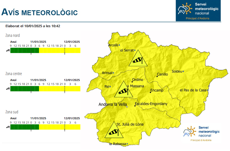 Alerta per ventades de fins a 90 km/h 