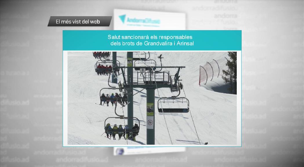 L'anunci que els responsables dels brots de Grandvalira i Arinsal seran sancionats, el més vist de la setmana