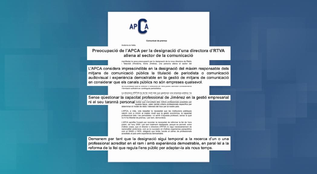 L'APCA demana que la direcció de RTVA recaigui en algú del sector de la comunicació