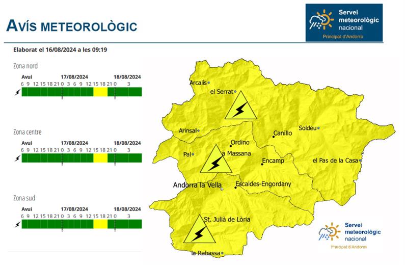 El Servei meteorològic nacional ha emès un av&