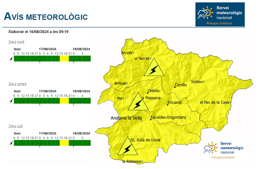 Avís dissabte per tempestes intenses 