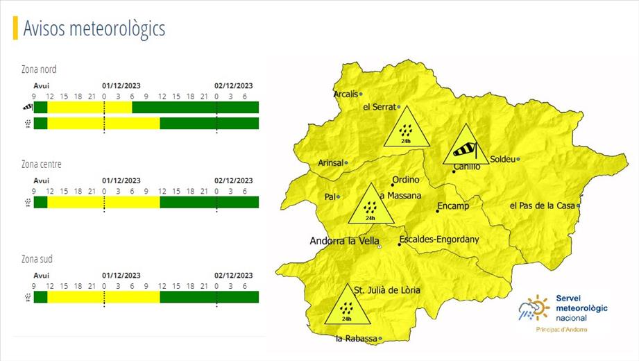 Les precipitacions arribaran amb força a partir del migdia