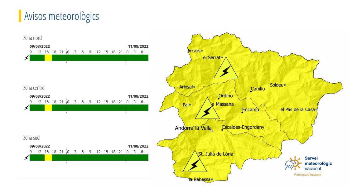 Avís groc per tempestes i calamarsa aquest dimarts a la tarda