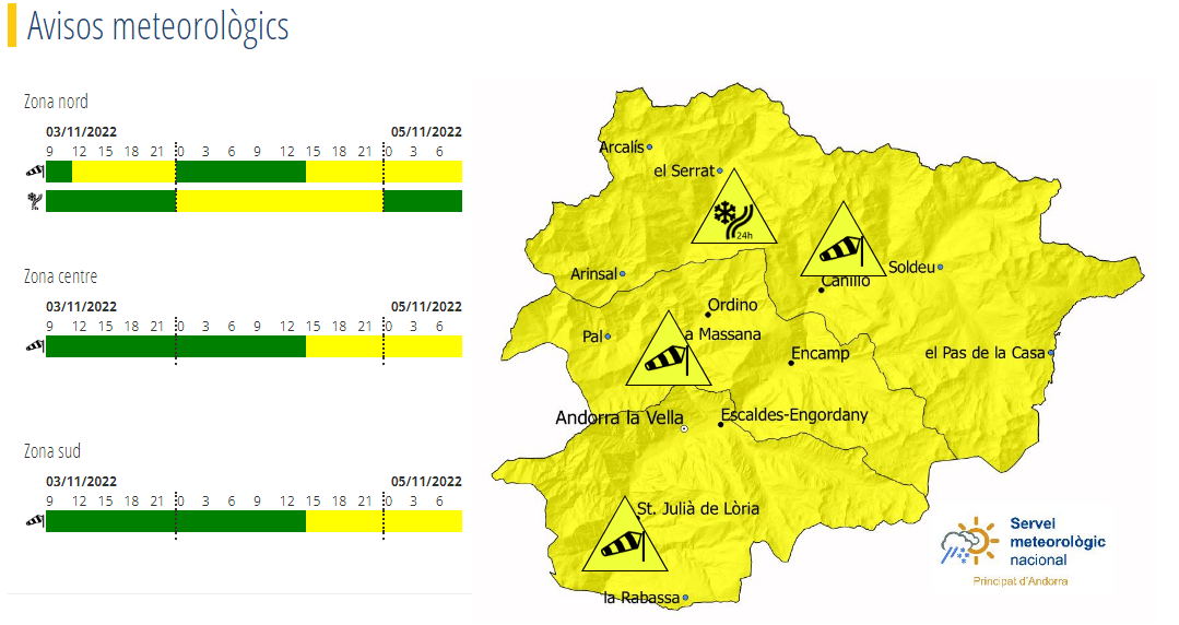 Avís groc per ventades i neu aquest divendres