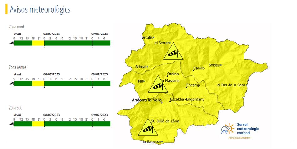 El servei meteorològic nacional ha activat un av&iacu