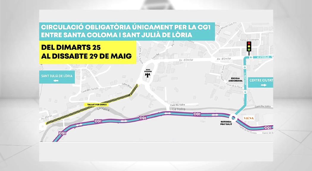 Canvis de circulació a l'avinguda d'Enclar entre Santa Coloma i Sant Julià fins al 29 de maig