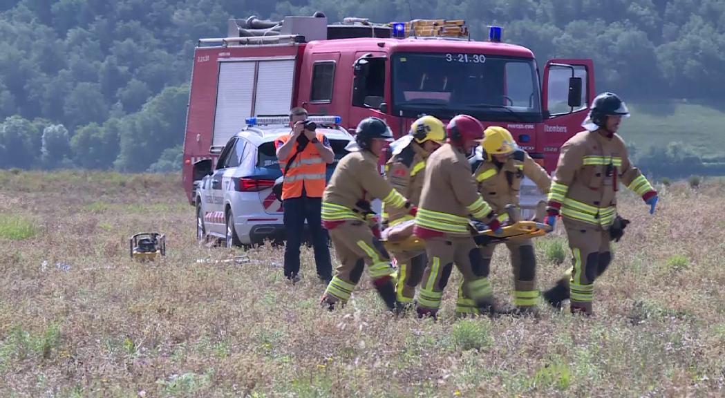 Una cinquantena de persones participen en un simulacre d'accident aeri a l'aeroport d'Andorra-la Seu