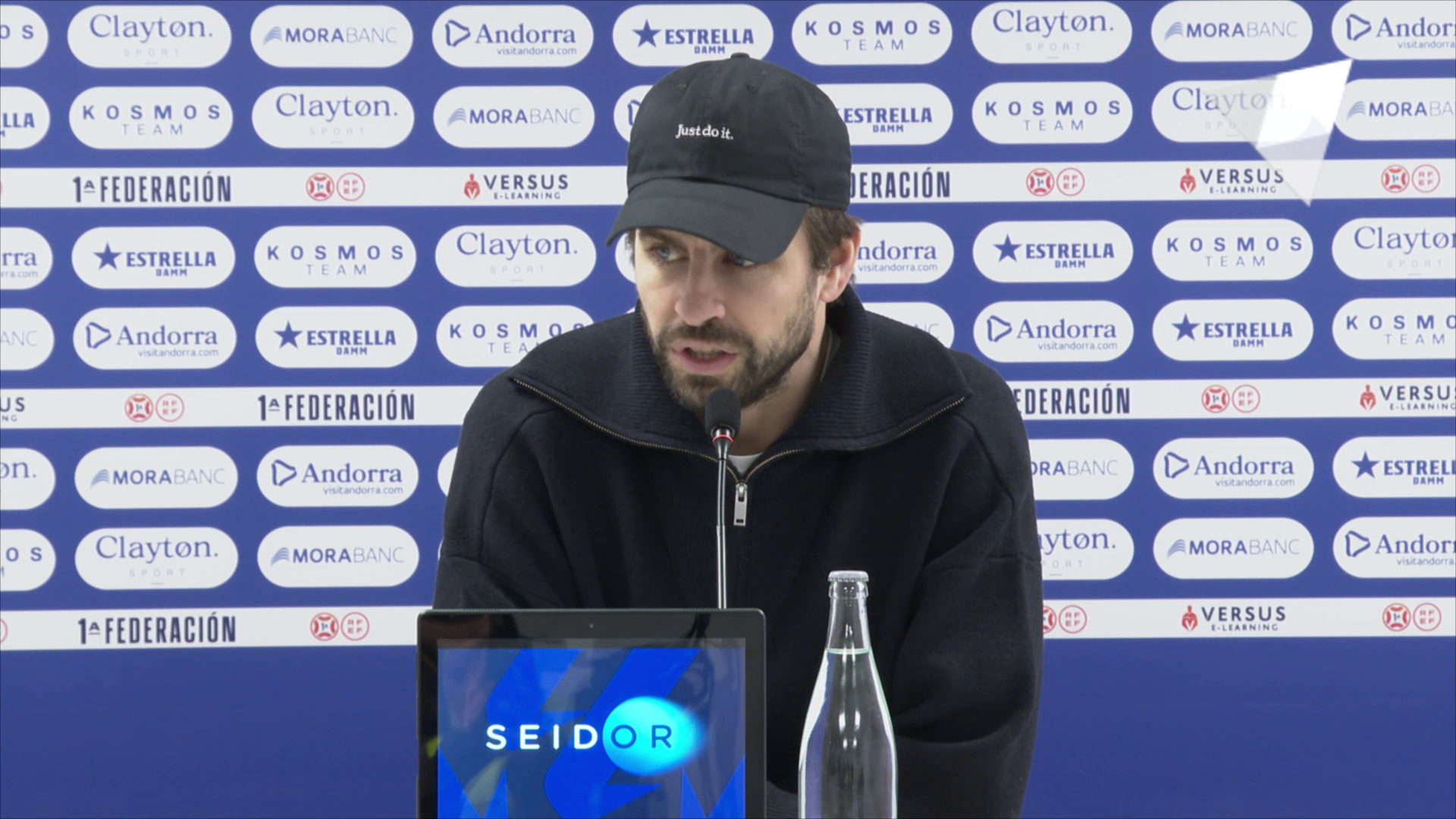 Compareixença de Gerard Piqué després del partit del FC Andorra contra l'Ourense