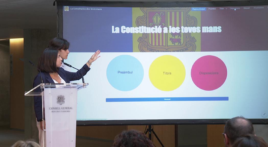 "La Constitució a les teves mans", un web que veurà la llum a l'octubre