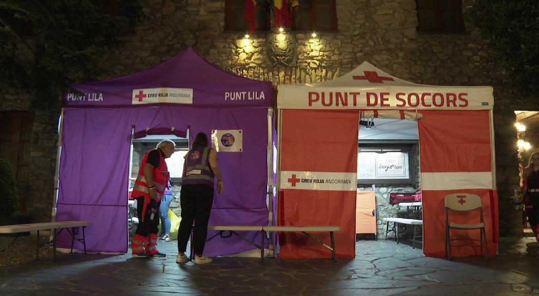 La Creu Roja fa una valoració positiva del Punt Lila a Sant Julià, que no va registrar cap incident de violència masclista