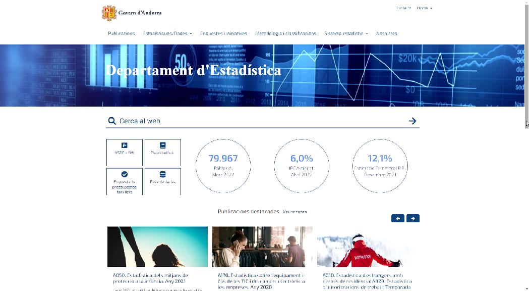 El departament d'Estadística estrena nou web i s'adhereix al sistema nacional de dades del FMI