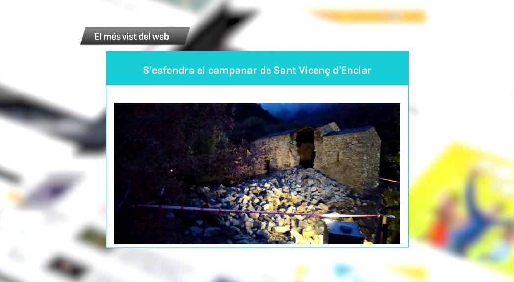 L'esfondrament del campanar de Sant Vicenç d'Enclar desperta l'alerta dels usuaris d'andorradifusio.ad