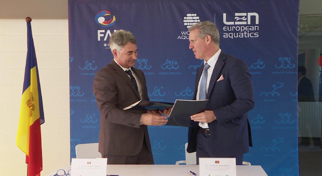 La federació de natació lusa visita Andorra i anuncia una estada de la seva selecció