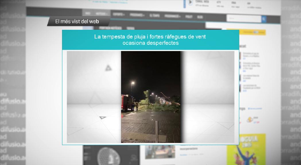 El fort vent i els desperfectes que va provocar la tempesta, el més vist de la setmana a Andorra Difusió 