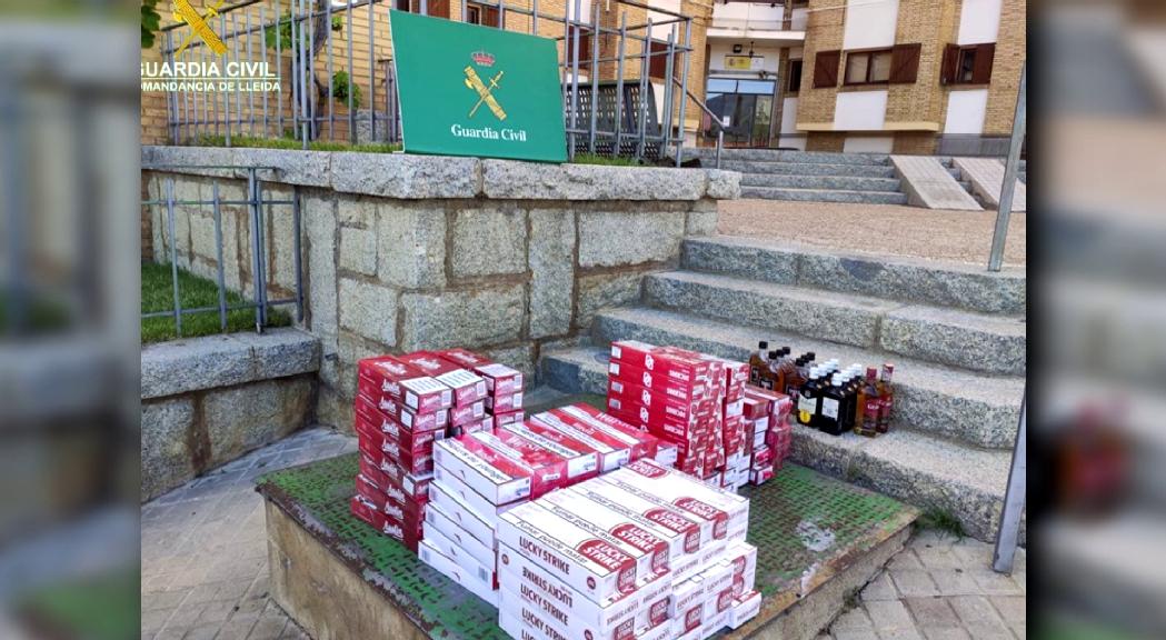 La guàrdia civil comissa tabac i ampolles d'alcohol de contraban per 5.900 euros