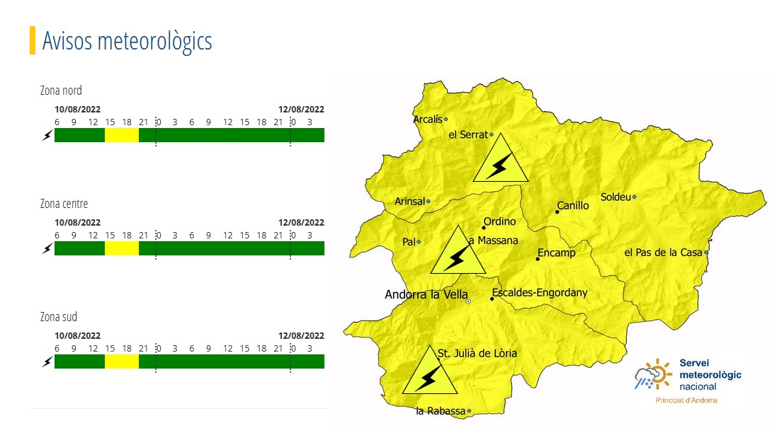 Nou avís groc per tempestes aquest dimecres a la tarda