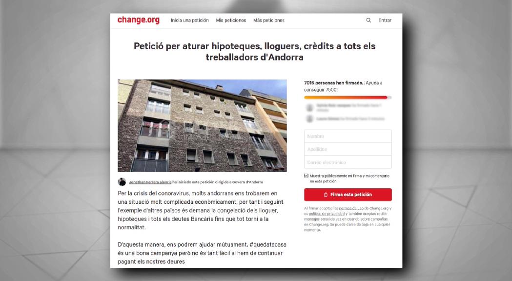 Peticions a Change.org per ajudar els autònoms i aturar hipoteques, lloguers i crèdits dels treballadors