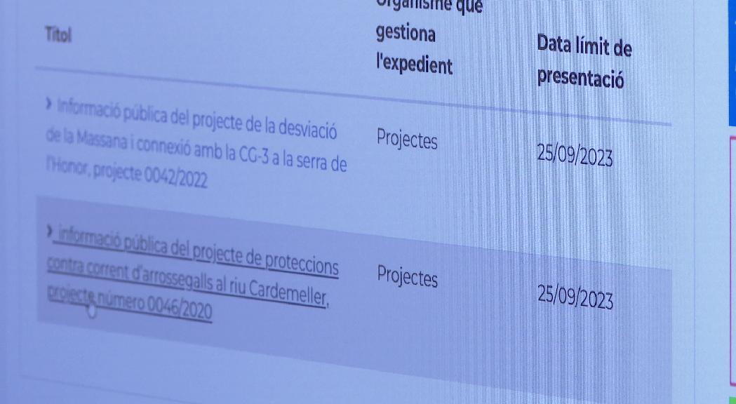 Els projectes, plans i programes sotmesos a informació pública ja es poden consultar al web de Tràmits