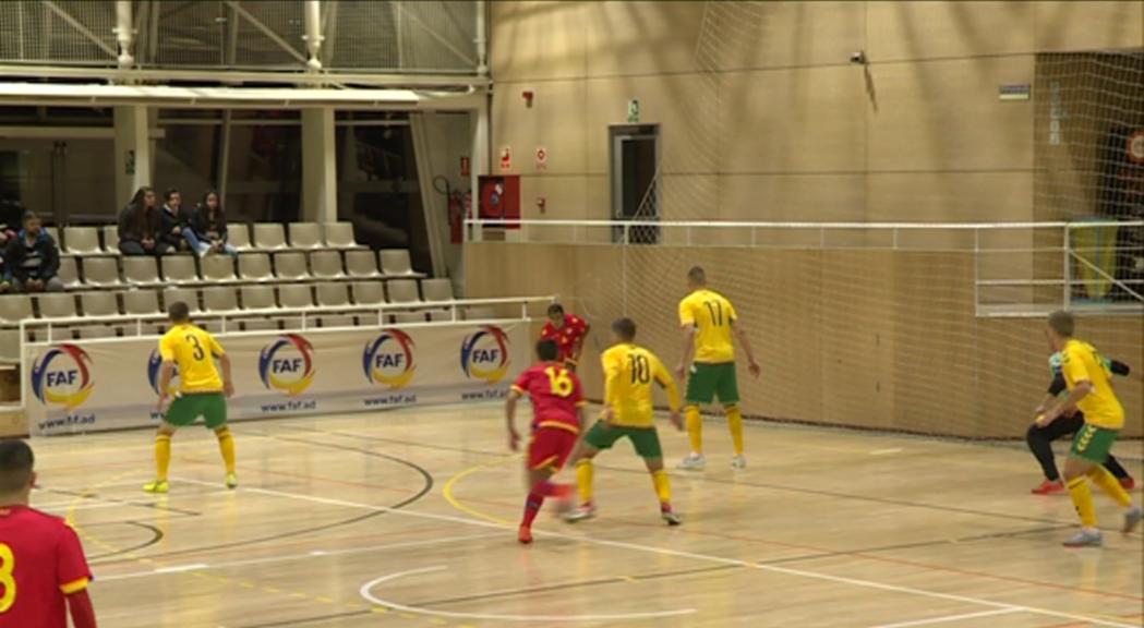 La selecció de futbol sala cau en el primer amistós contra Lituània al Prat Gran (3-6)