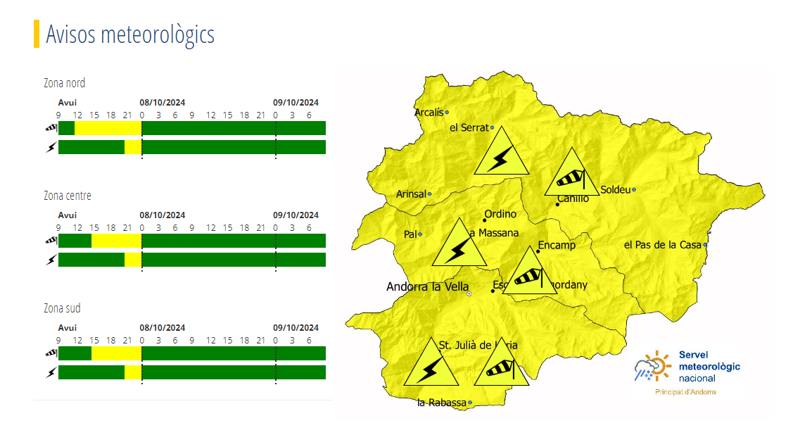 Tempestes i vents de fins a 100 km/h per aquesta tarda i nit