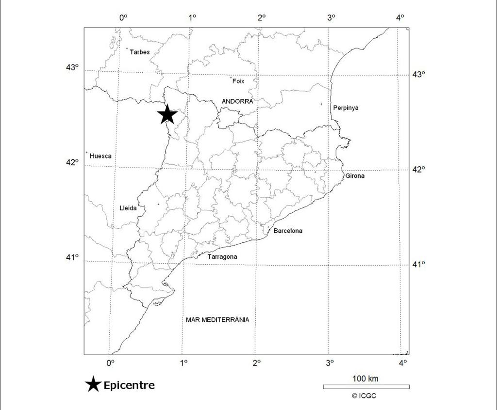 Terratrèmol de magnitud 4,2 a Osca percebut a diversos punts del país