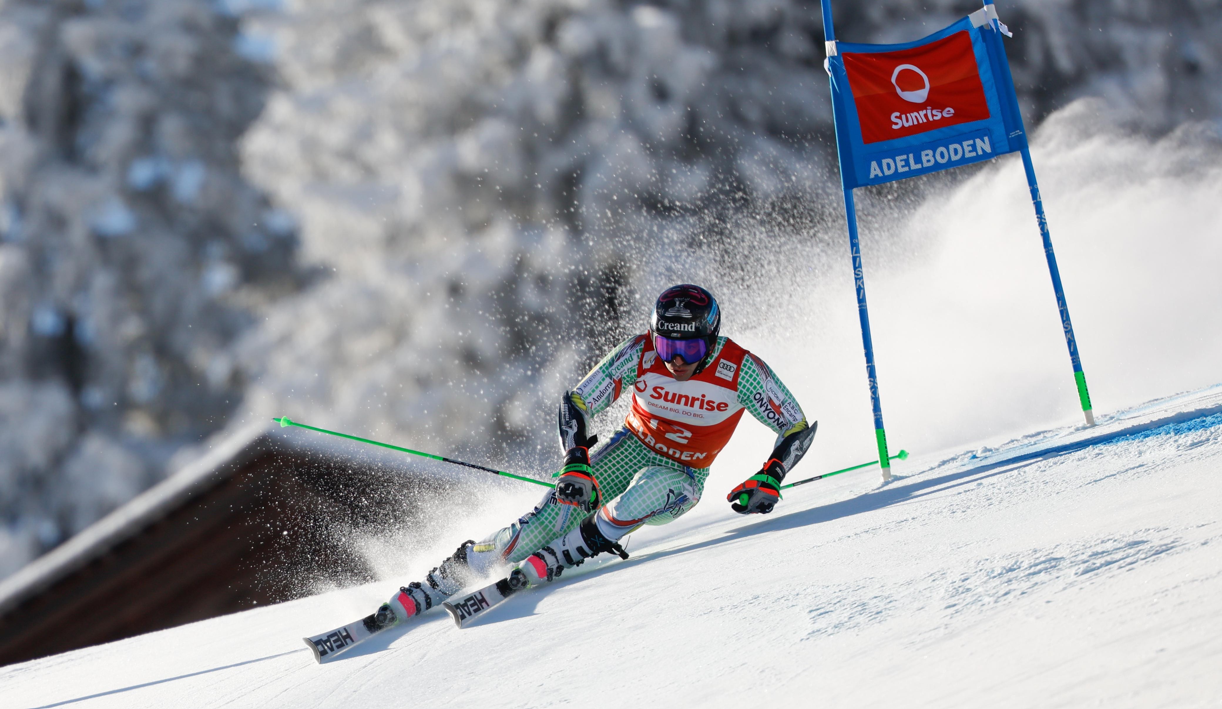 Verdú en disposició d'atacar el podi a la segona mànega d'Adelboden