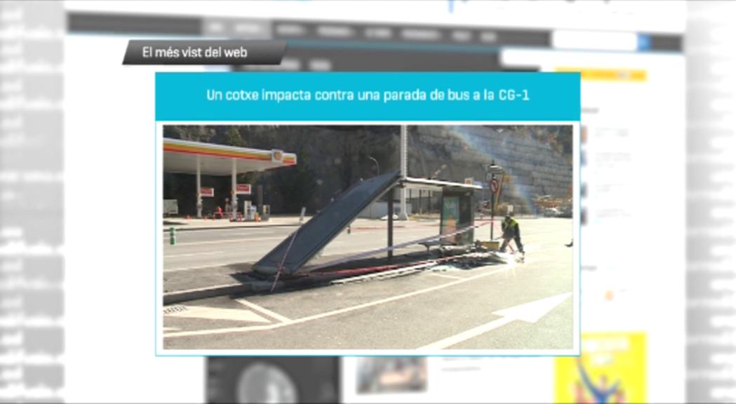 El xoc d'un vehicle contra una parada d'autobús, el més vist a Andorra Difusió