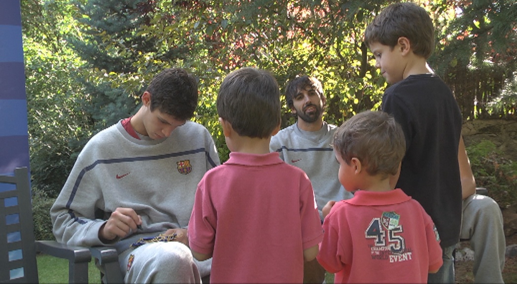 Trobada entre el Barça de bàsquet i els joves del River