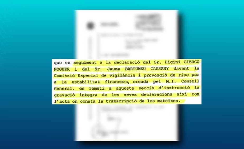 La Batllia demana les gravacions de les declaracions d'Higini Cierco i Bartumeu a la comissió BPA