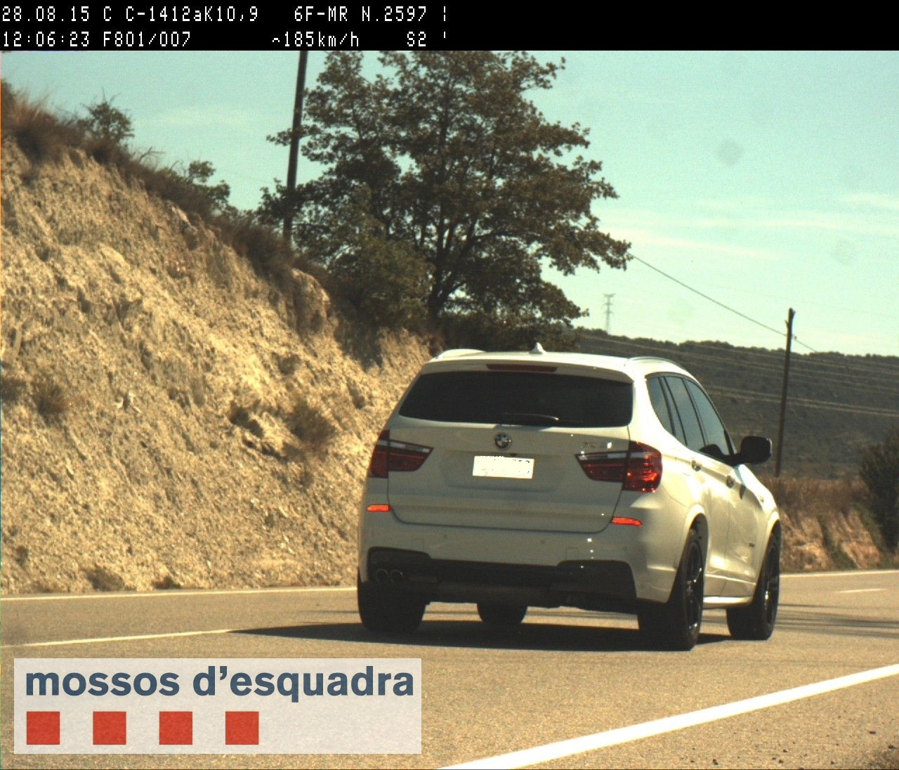 Els Mossos d'Esquadra intercepten un conductor d'Andorra a 185 km/h