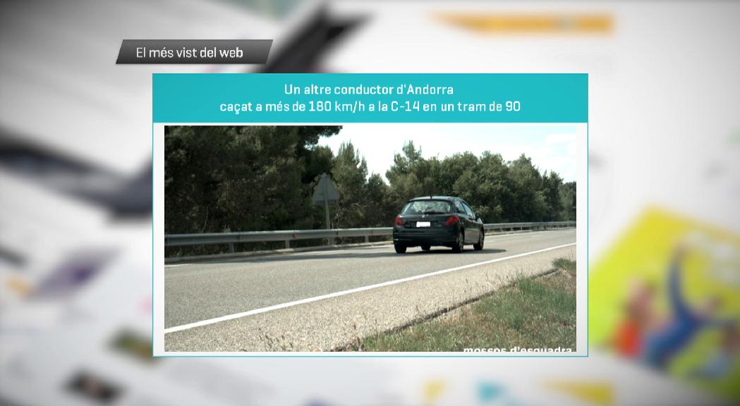 El conductor enxampat a 180 km/h a la C-14, el més vist de la setmana a Andorra Difusió