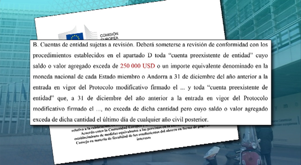 L'intercanvi automàtic només s'aplicarà als comptes bancaris d'empreses amb més de 250.000 dòlars