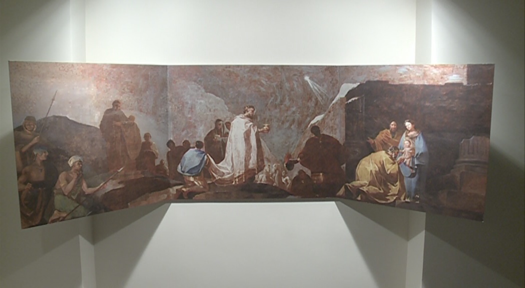 L'ambaixada d'Espanya acosta Goya al públic andorrà amb plafons de les pintures de la cartoixa d'Aula Dei